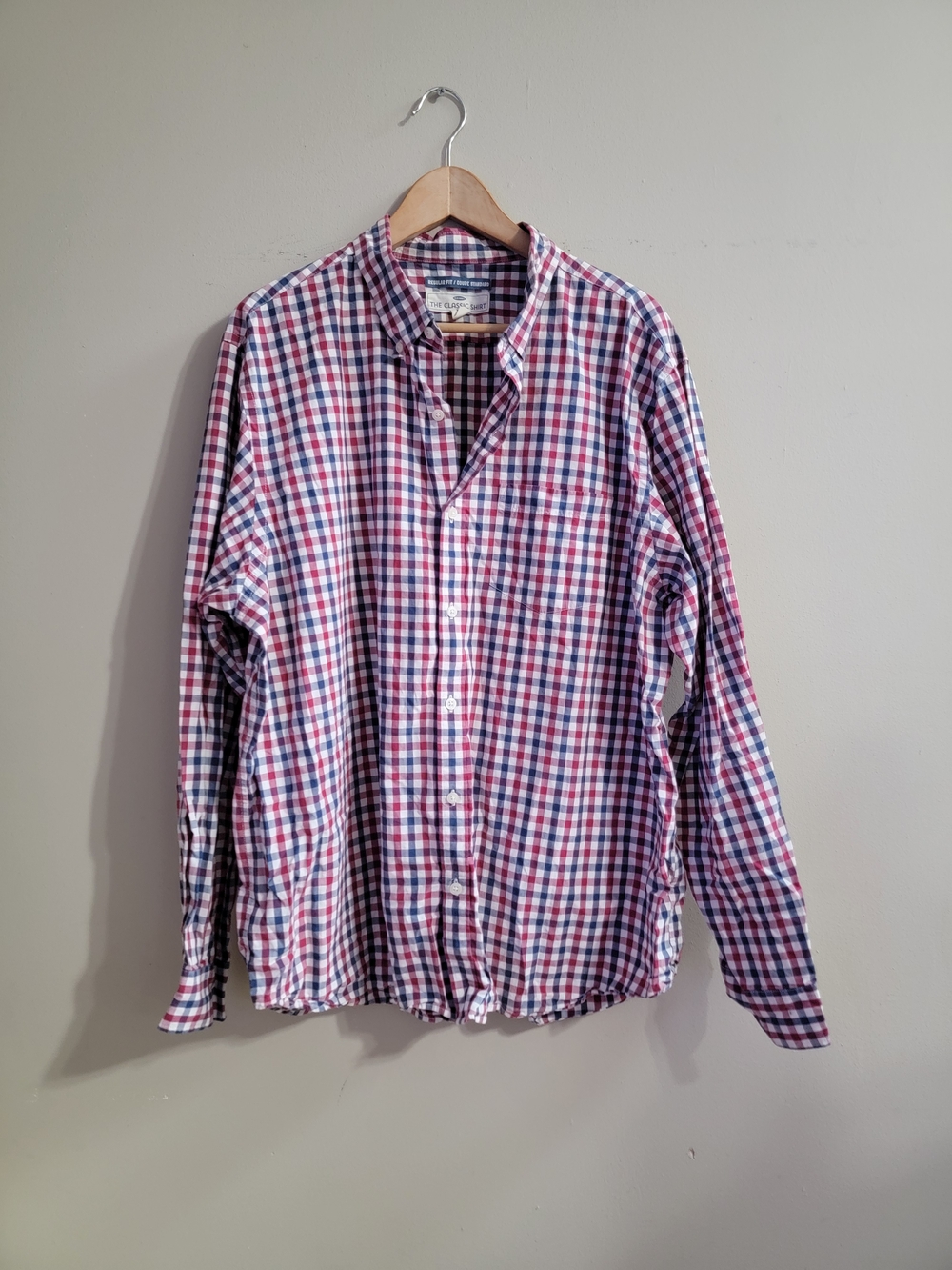 Old Navy Red, Blue and White Gingham Button-Up Shirt Size XXL